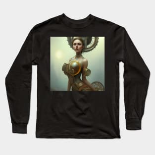 steampunk victorian woman Long Sleeve T-Shirt